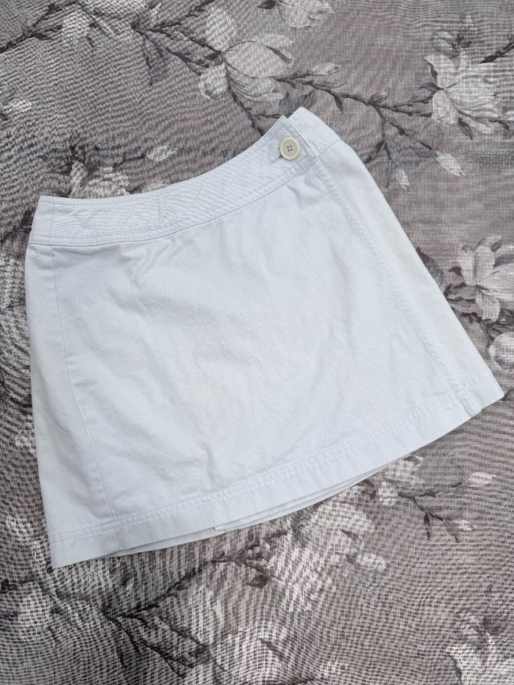 Gap White Wrap Skirt Size 4 Soft Mint Cotton Mini Skirt Preppy Classic